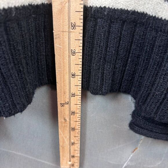 Old Navy Cardigan Sweater Women's Medium Black White Open Front Long Sleeve - Picture 5 of 6